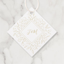 Elegant Monogram Classic Blommigt Bröllop Tack Gåvor Etiketter