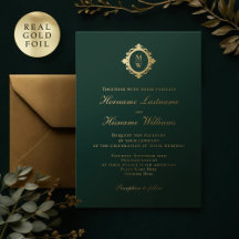 Elegant Monogram Classic Luxe Emerald Grönt Guld