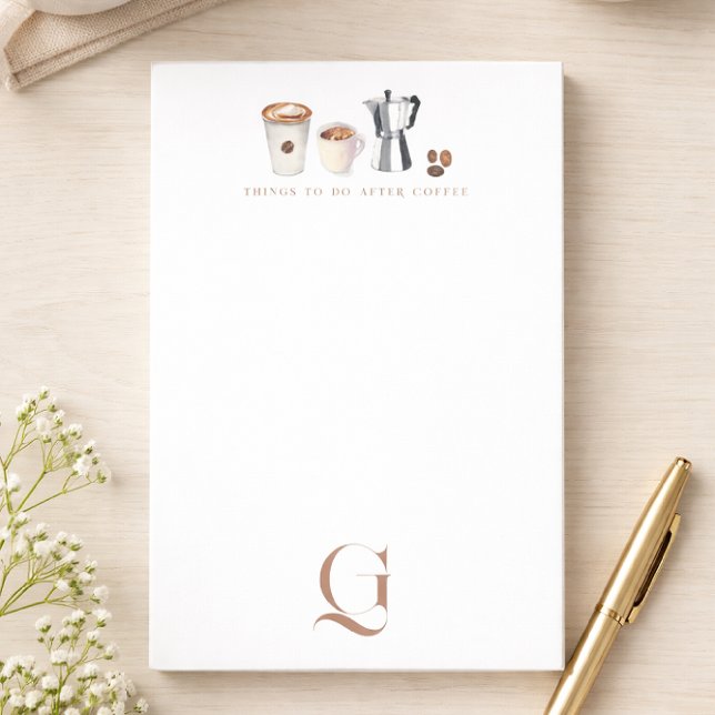 Elegant Monogram Coffee Post-it Block (Skapare uppladdad)