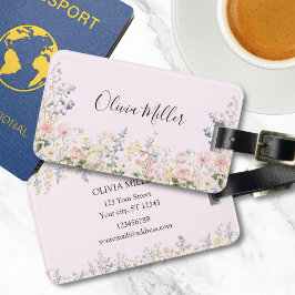 Elegant Monogram Colorful Flower Garden Floral Bagagebricka