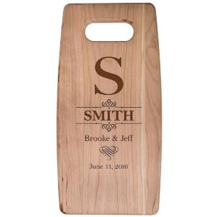 Elegant Monogram Craft Cherry Wooden Caking Board