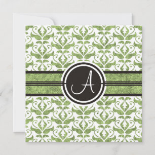 Elegant Monogram Damask Spara datum meddelande