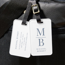 Elegant Monogram Dammtor Blue Bagagebricka