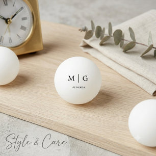 Elegant Monogram Datum Anpassad Ping Pong Boll Pre