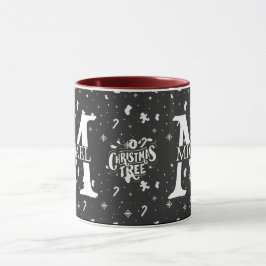 Elegant Monogram dekorativ jul-helgdag Mugg
