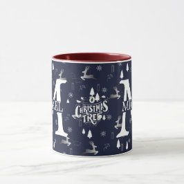 Elegant Monogram dekorativ jul-helgdag Mugg