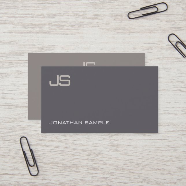Elegant Monogram Design Modern Professionell lyx Visitkort (Fram/Back In Situ)