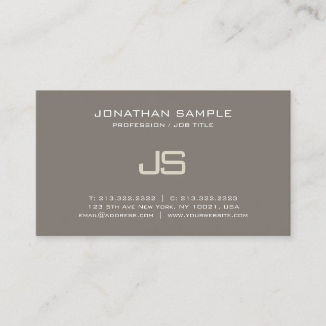 Elegant Monogram Design Modern Professionell - ofo Visitkort (Framsida)