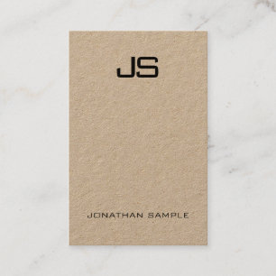 Elegant Monogram Design Real Kraft Modern Lodrät Visitkort