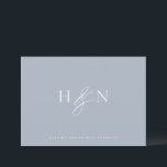 Elegant Monogram Dusty Blue Bröllop Tack Kort<br><div class="desc">Tack för ditt kort,  elegant bröllop monogram.. Det här bröllop-monogramkortet har elegant-skriptampersand och klassisk typografi. Anpassa genom att lägga till ditt eget monogram och annan information. Detta minimalistiska monogram bröllop-tack kommer också att bli perfekt som ett pars kontorsställe.</div>