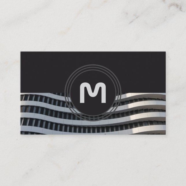 Elegant monogram ekologisk arkitektur vinkar visitkort (Framsida)