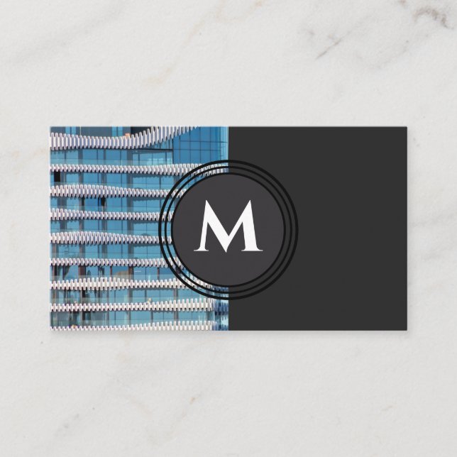 Elegant monogram ekologisk arkitektur vinkar visitkort (Framsida)