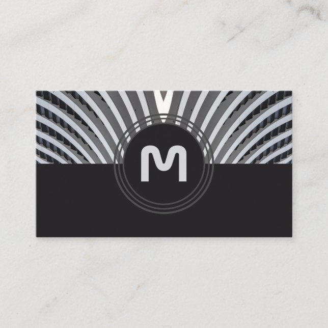Elegant monogram ekologisk arkitektur vinkar visitkort (Framsida)