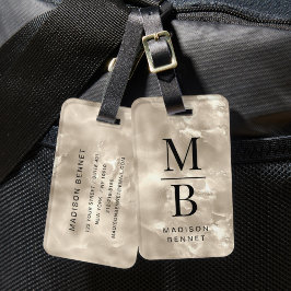 Elegant Monogram Elfenbensfärgad Beige Bagagebricka
