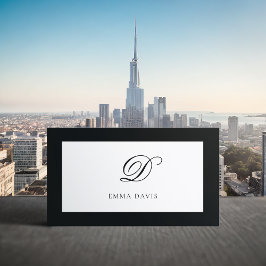 Elegant Monogram Encadré Black Ram Visitkort