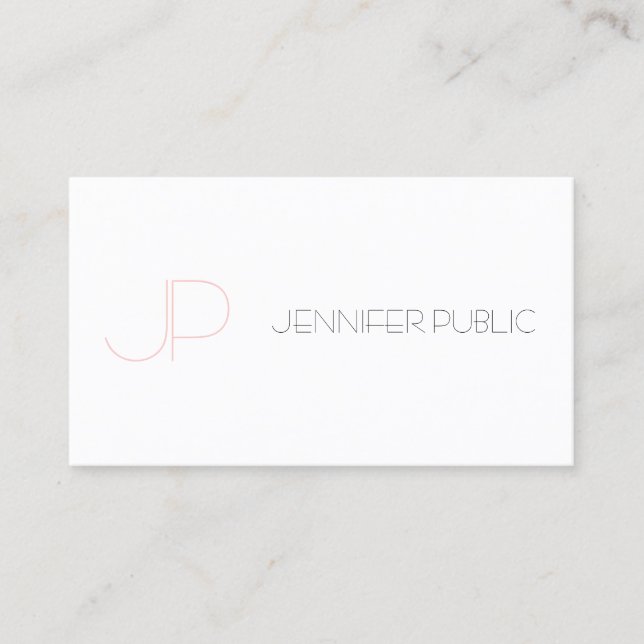 Elegant Monogram Enkel Design Professionell Enkel Visitkort (Framsida)