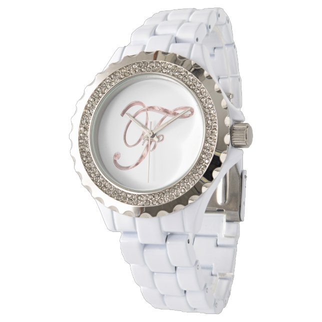 Elegant Monogram F Ro Guld Armbandsur (Vinklad)