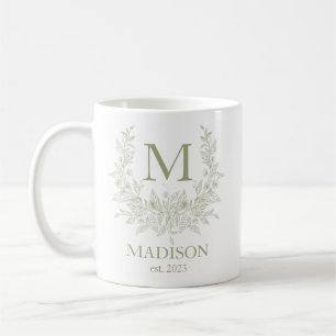 Elegant Monogram-familjen Namn Personlig mugg
