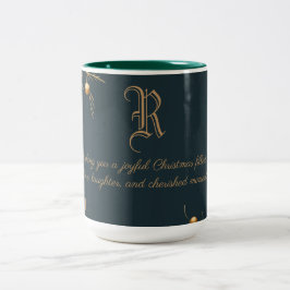 Elegant Monogram-familjens jul Mugg med meddelande