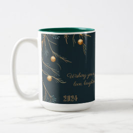 Elegant Monogram-familjens jul Mugg med meddelande