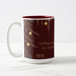 Elegant Monogram-familjens jul Mugg med meddelande