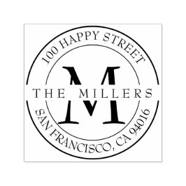 Elegant Monogram-familjens Returadress Självfärgande Stämpel