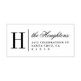 Elegant Monogram Family Namn Returadress Stämpel