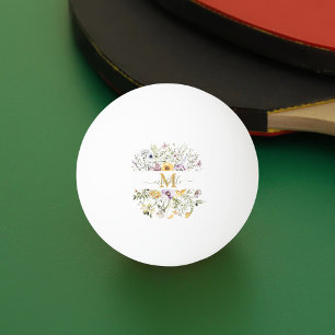 Elegant monogram färgrik vildblomster trädgård blo pingisboll