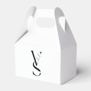 Elegant Monogram - favoritruta för svartvitt Presentaskar