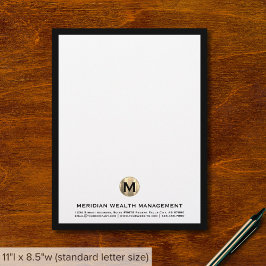 Elegant Monogram Financial Planner Letterhead Brevhuvud
