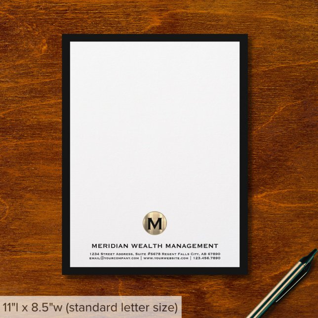 Elegant Monogram Financial Planner Letterhead Brevhuvud (Skapare uppladdad)