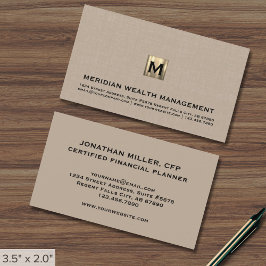 Elegant Monogram Finansiellt Affärskort Visitkort