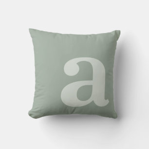 Elegant monogram fint grön bokstavsinitial kudde
