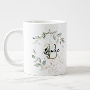 Elegant Monogram för kronisk andning Initialt B N Jumbo Mugg