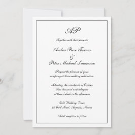 Elegant Monogram Formell Allt-i-ett Bröllopsinbjud Inbjudningar