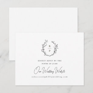 Elegant Monogram Formell Bröllopswebbplats OSA Kort