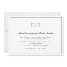 Elegant Monogram Formell Guld Bröllopsmottagning