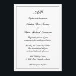 Elegant Monogram formellt allt på en Bröllop Inbjudningar<br><div class="desc">Traditional stil All in One Wedding Investigation med en enkel design i klassiskt svartvitt med ditt monogram överst, tillsammans med dina bröllop-detaljer i ett elegant-skript omgivet av gräns. Färg kan ändras till valfritt färg genom att klicka på knappen "anpassa". På baksidan finns en mall som fungerar som tilläggskort, där du...</div>