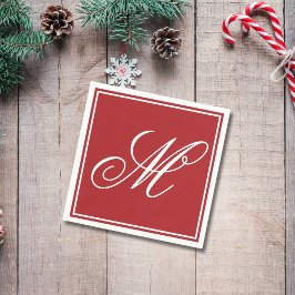 Elegant Monogram Första jul Party Pappersservett