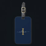 Elegant Monogram första skriptkörning i Namn Bagagebricka<br><div class="desc">Skapa helt och hållet din egen anpassningsbar- och personlig Monogram Loggage Tag-kod för första skriptet Namn Returadress genom att klicka på knappen "Anpassa". Med användan "Anpassa" kan du ändra ordning på och formatera stil och textplacering.</div>