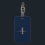 Elegant Monogram första skriptkörning i Namn Bagagebricka<br><div class="desc">Skapa helt och hållet din egen anpassningsbar- och personlig Monogram Loggage Tag-kod för första skriptet Namn Returadress genom att klicka på knappen "Anpassa". Med användan "Anpassa" kan du ändra ordning på och formatera stil och textplacering.</div>