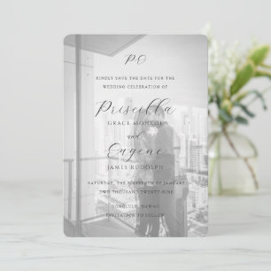 Elegant Monogram Foto Klassiskt Bröllop Spara Datumet