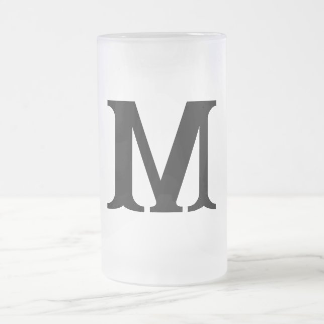 Elegant Monogram Frostad Ölmugg Frostat Ölglas (Center)