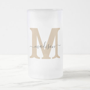 Elegant Monogram Frosted Beer Mugg