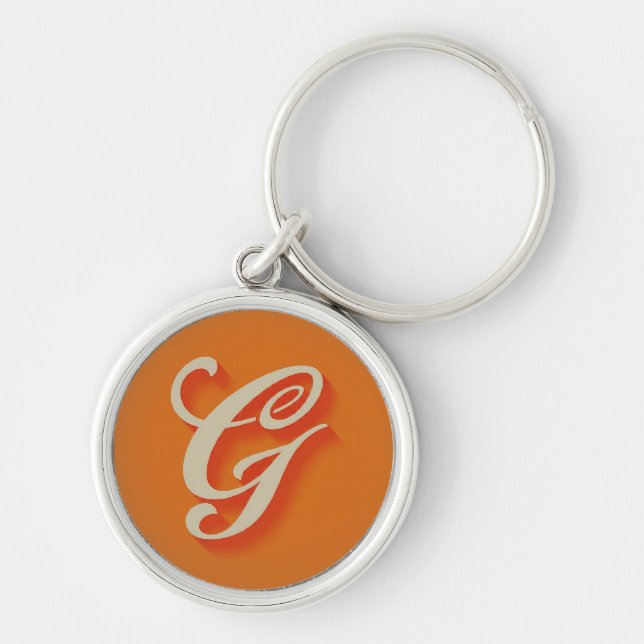 Elegant Monogram “G” Nyckelring – Personlig Initia (Framsidan)