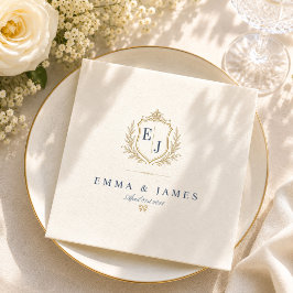Elegant Monogram Gammaldags Bröllopsfest Pappersservett
