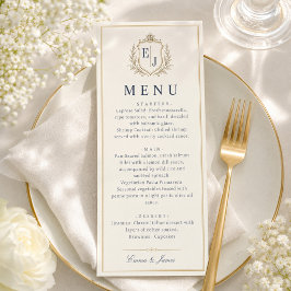 Elegant Monogram Gammaldags Pengar Bröllopsmiddag Meny