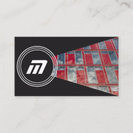 Elegant monogram glasfasad för organisk arkitektur visitkort