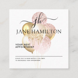 Elegant Monogram Glitter Balloons avtalskort Tidsbeställning Kort