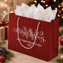 Elegant Monogram God Jul Kalligrafi Röd